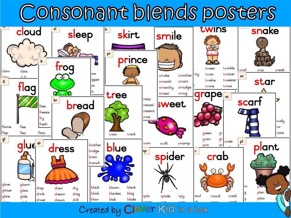 Consonant blends posters