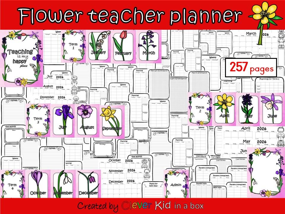 Flower Teacher Planner