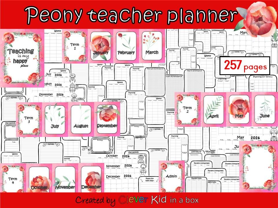 Peony Teacher Planner