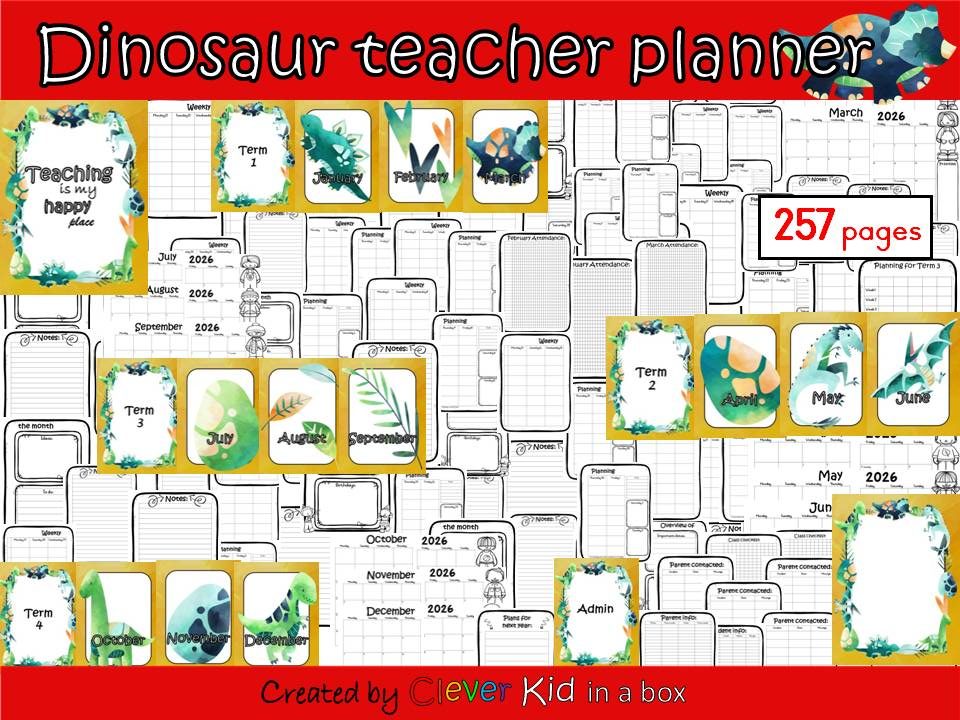 Dinosaur Teacher Planner